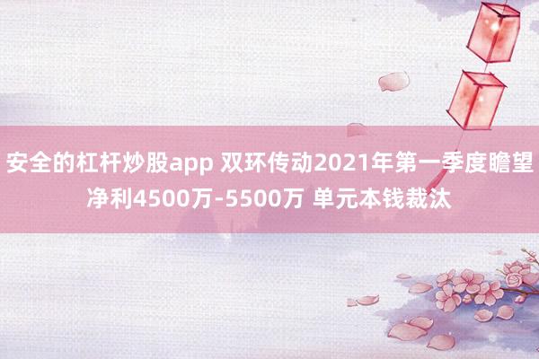 安全的杠杆炒股app 双环传动2021年第一季度瞻望净利4500万-5500万 单元本钱裁汰