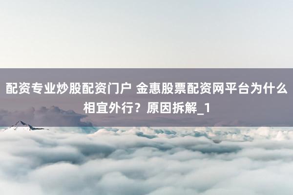 配资专业炒股配资门户 金惠股票配资网平台为什么相宜外行?原因拆解_1